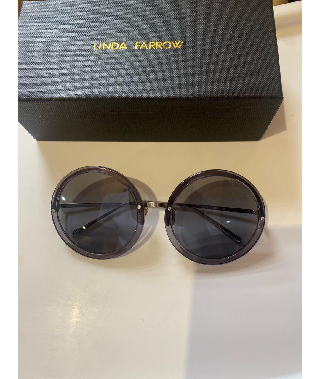 LINDA FARROW Антрацитовые солнцезащитные очки, фото 5