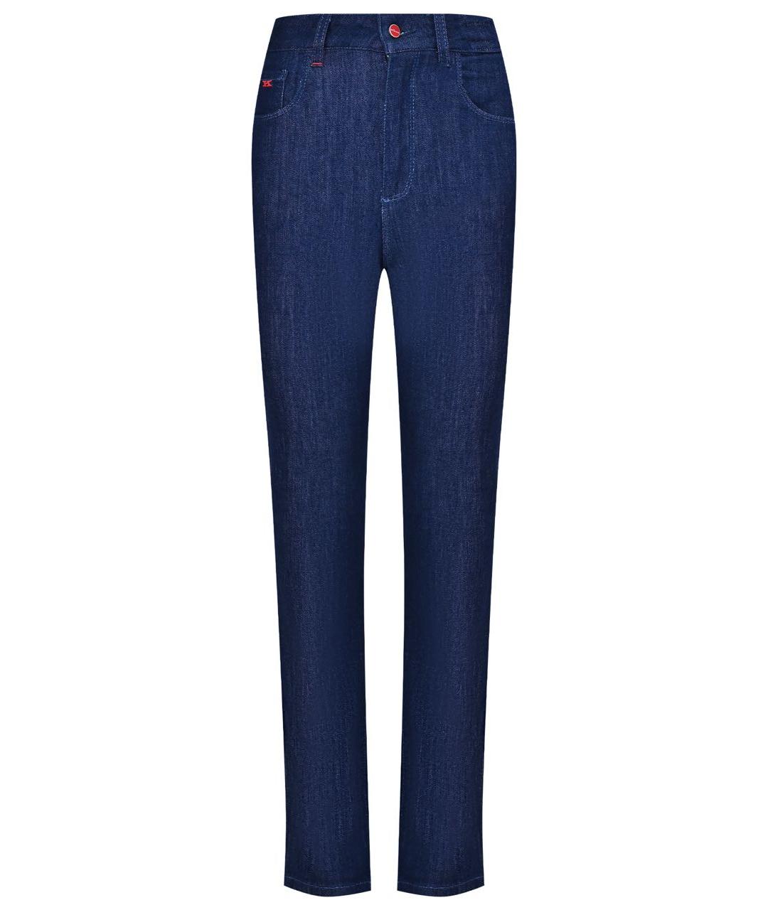 KITON Синие хлопко-эластановые прямые джинсы, фото 1