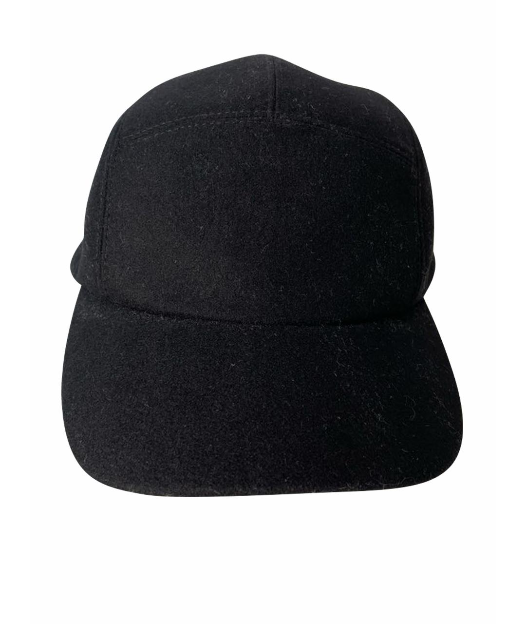 HERMES Черная кашемировая кепка, фото 1