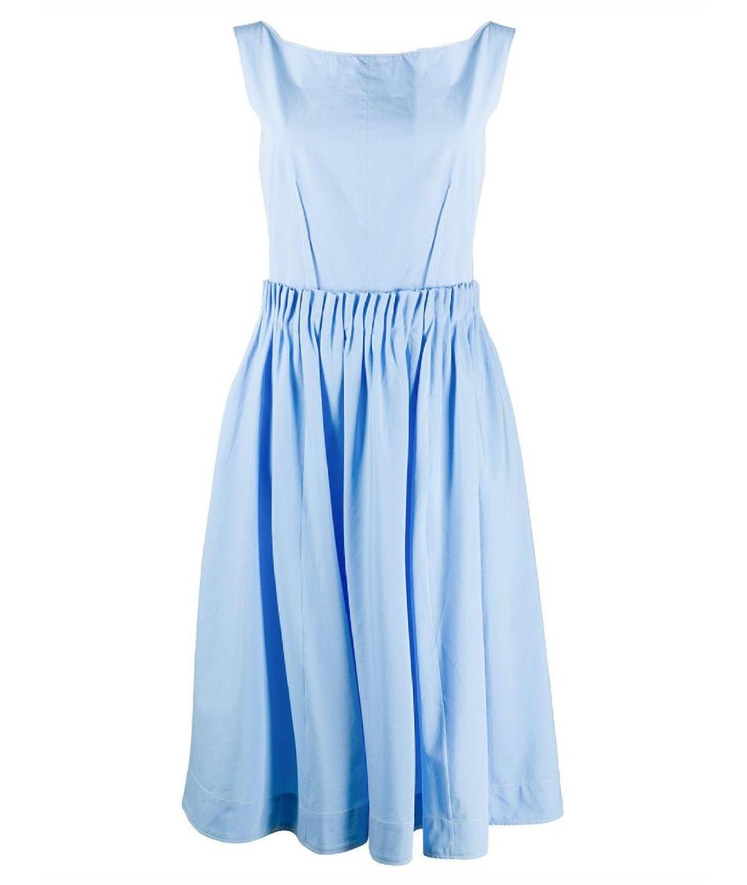 MARNI Голубое хлопковое повседневное платье, фото 1