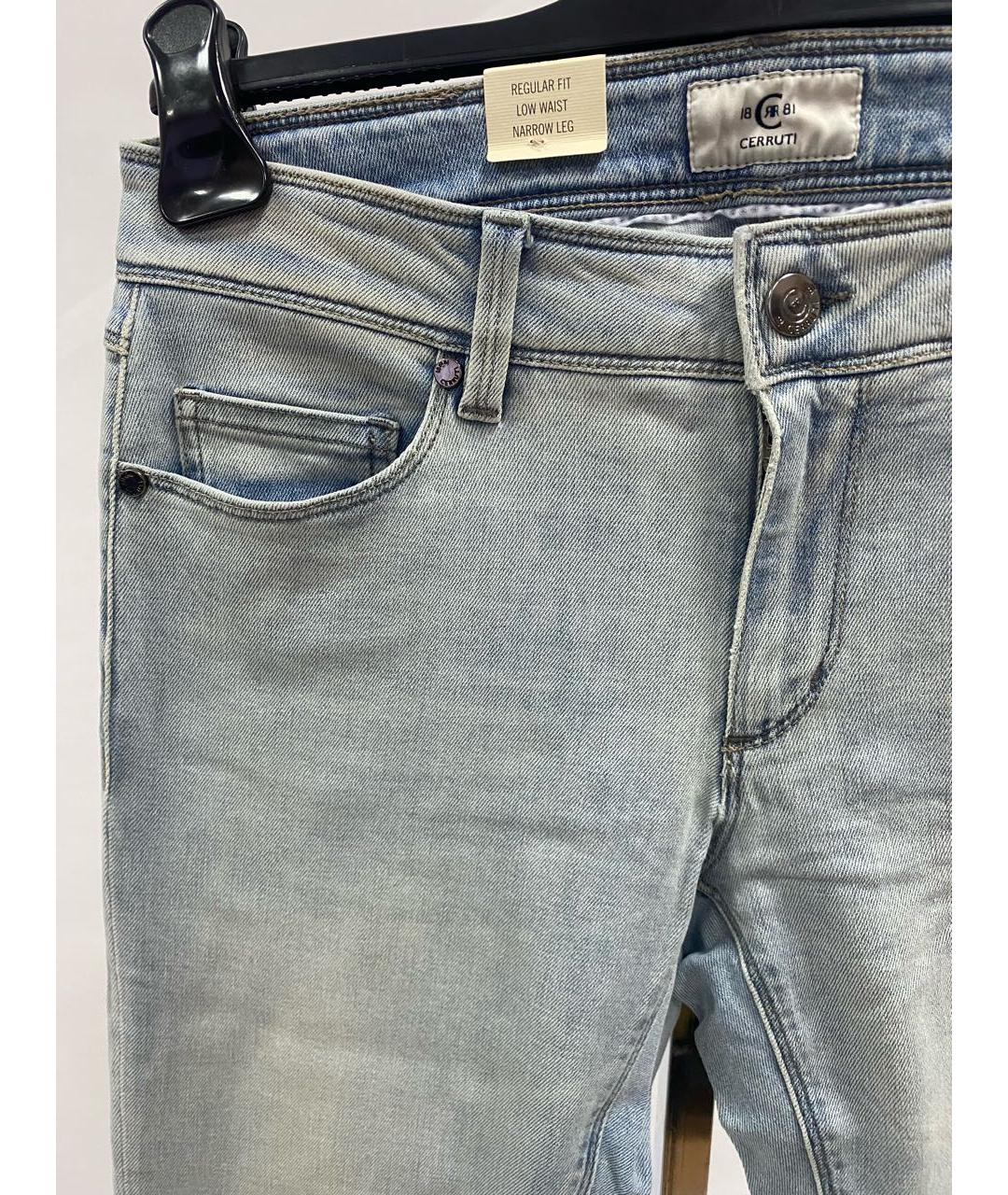 CERRUTI 1881 Голубые хлопко-эластановые джинсы слим, фото 3