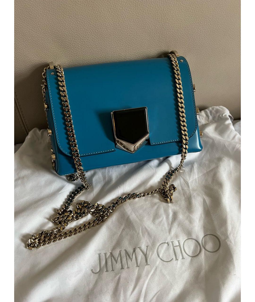 JIMMY CHOO Голубая кожаная сумка через плечо, фото 2