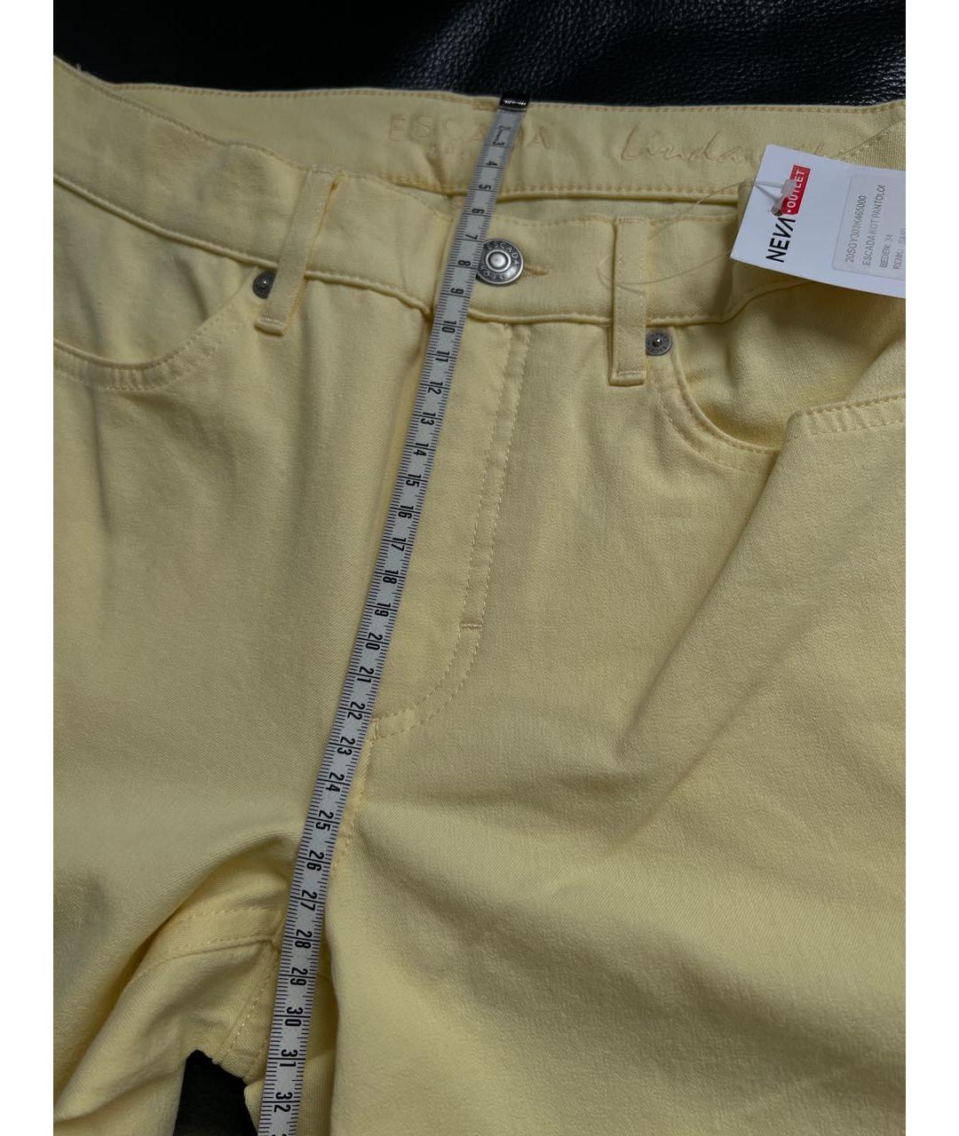 ESCADA Желтые хлопко-эластановые джинсы слим, фото 6