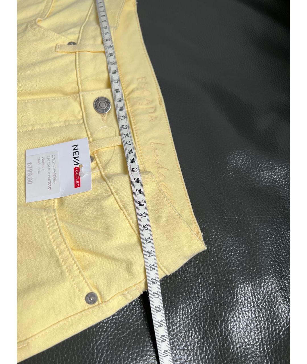 ESCADA Желтые хлопко-эластановые джинсы слим, фото 7