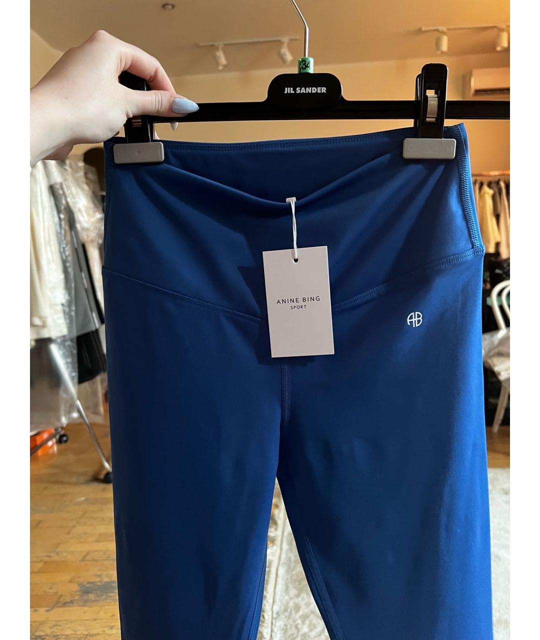 ANINE BING Синие полиамидовые спортивные брюки и шорты, фото 3