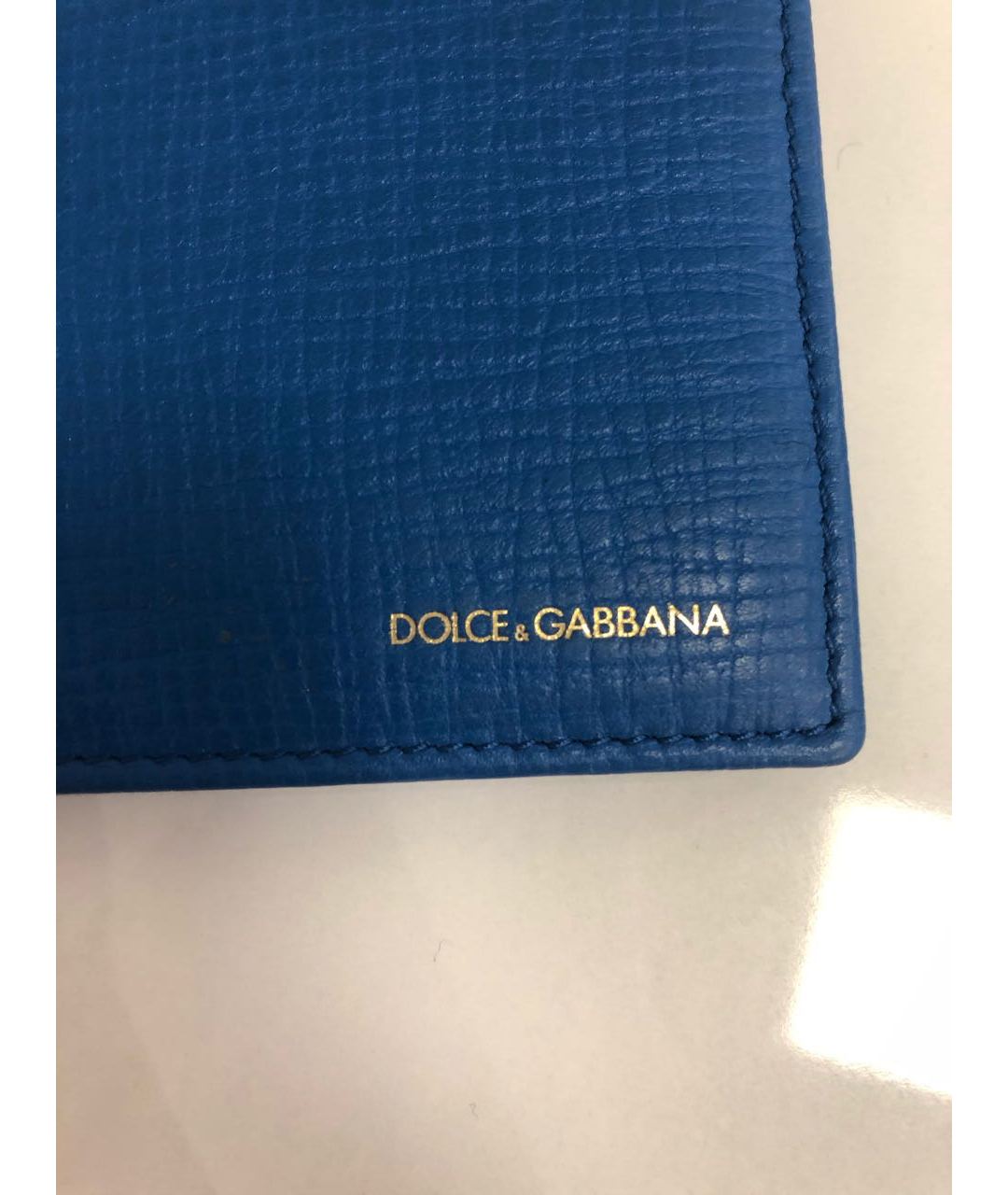 DOLCE&GABBANA Синий кожаный кошелек, фото 2