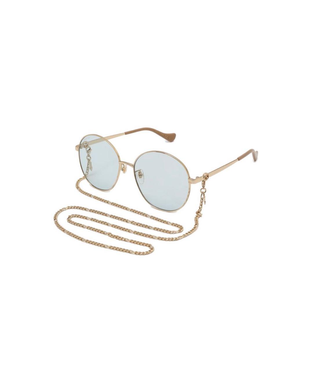 GUCCI Голубые металлические солнцезащитные очки, фото 5