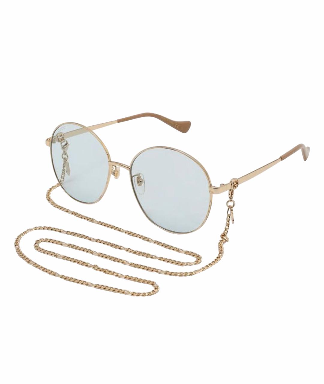 GUCCI Голубые металлические солнцезащитные очки, фото 1