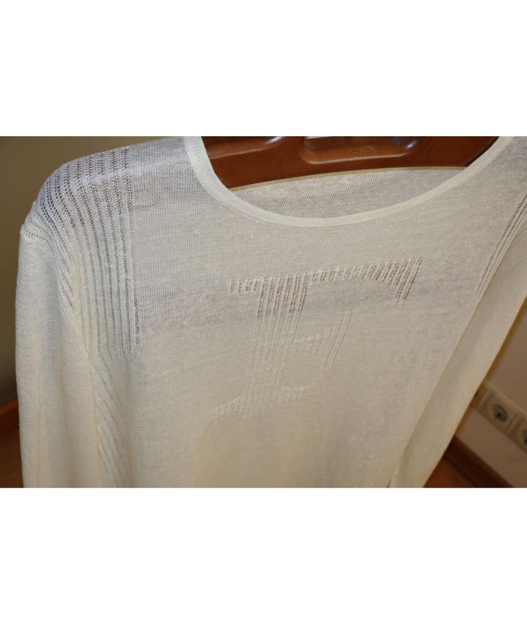 GIANFRANCO FERRE Белый льняной джемпер / свитер, фото 3