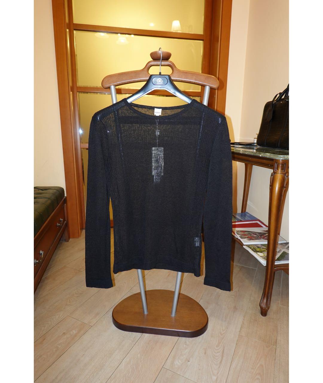 GIANFRANCO FERRE Черный льняной джемпер / свитер, фото 6