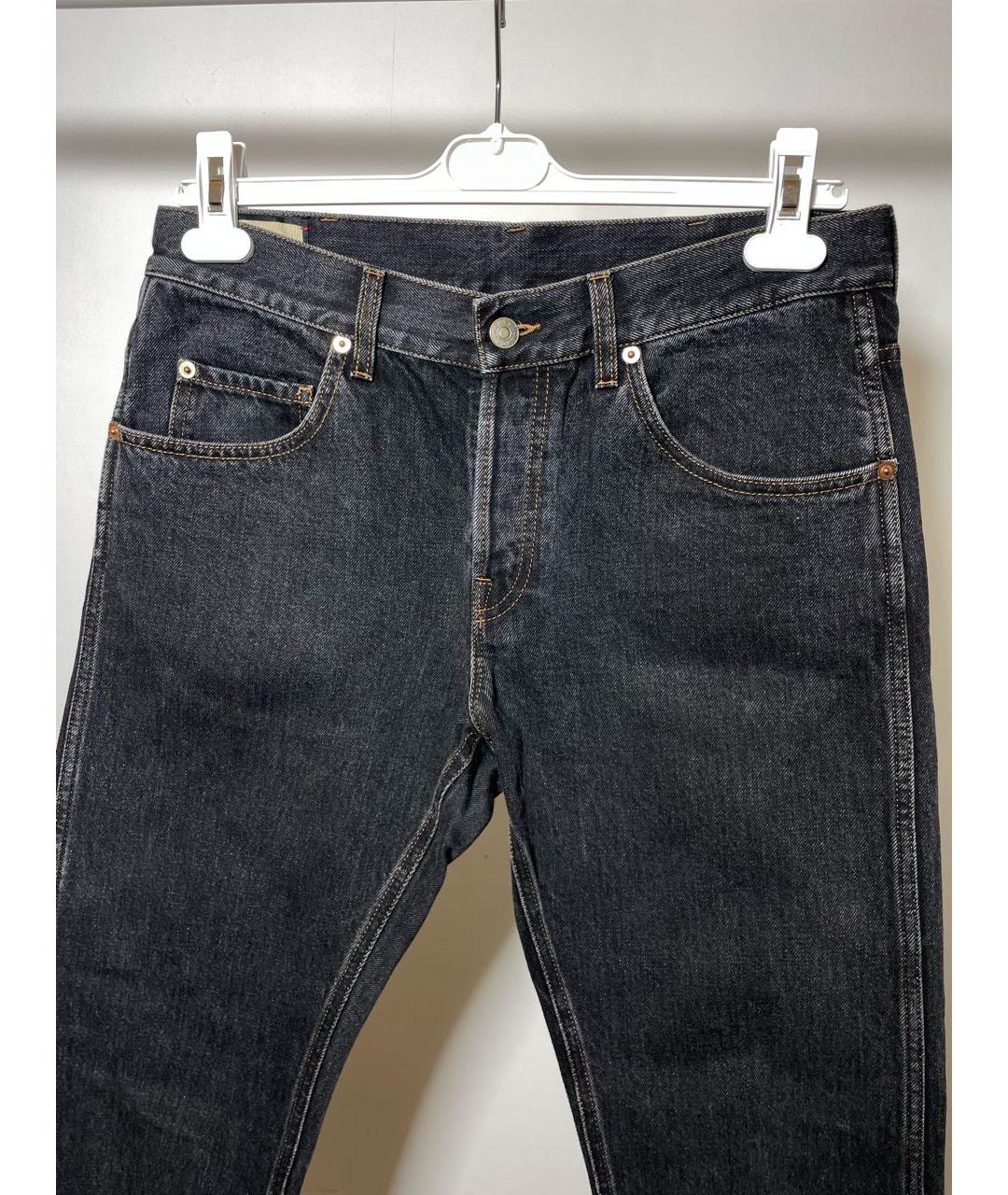 GUCCI Черные хлопковые прямые джинсы, фото 3
