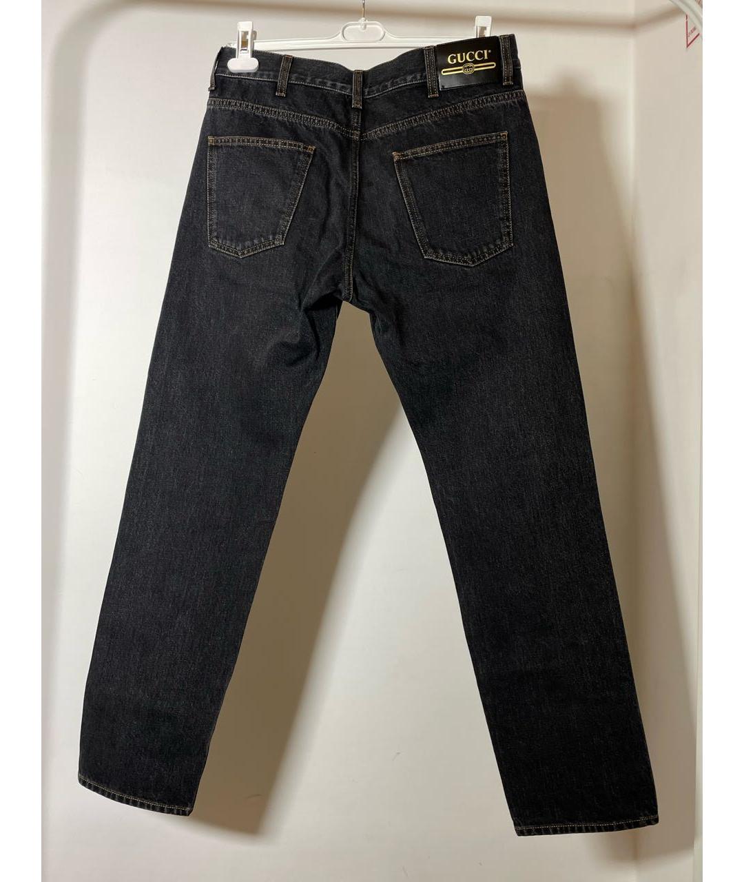 GUCCI Черные хлопковые прямые джинсы, фото 2