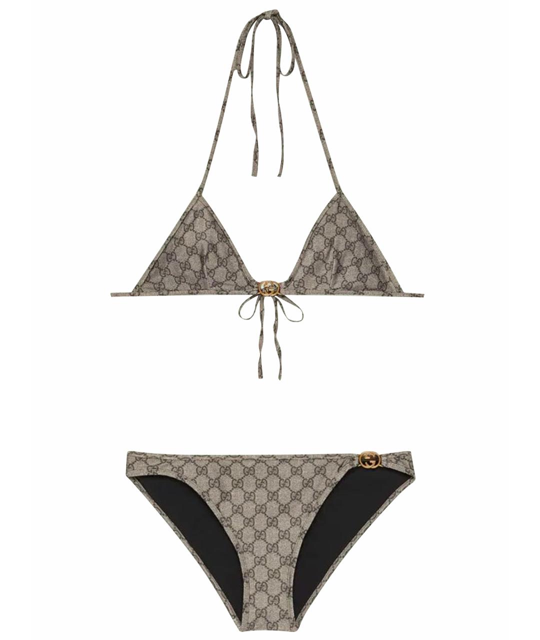 GUCCI Бежевый синтетический купальник, фото 1