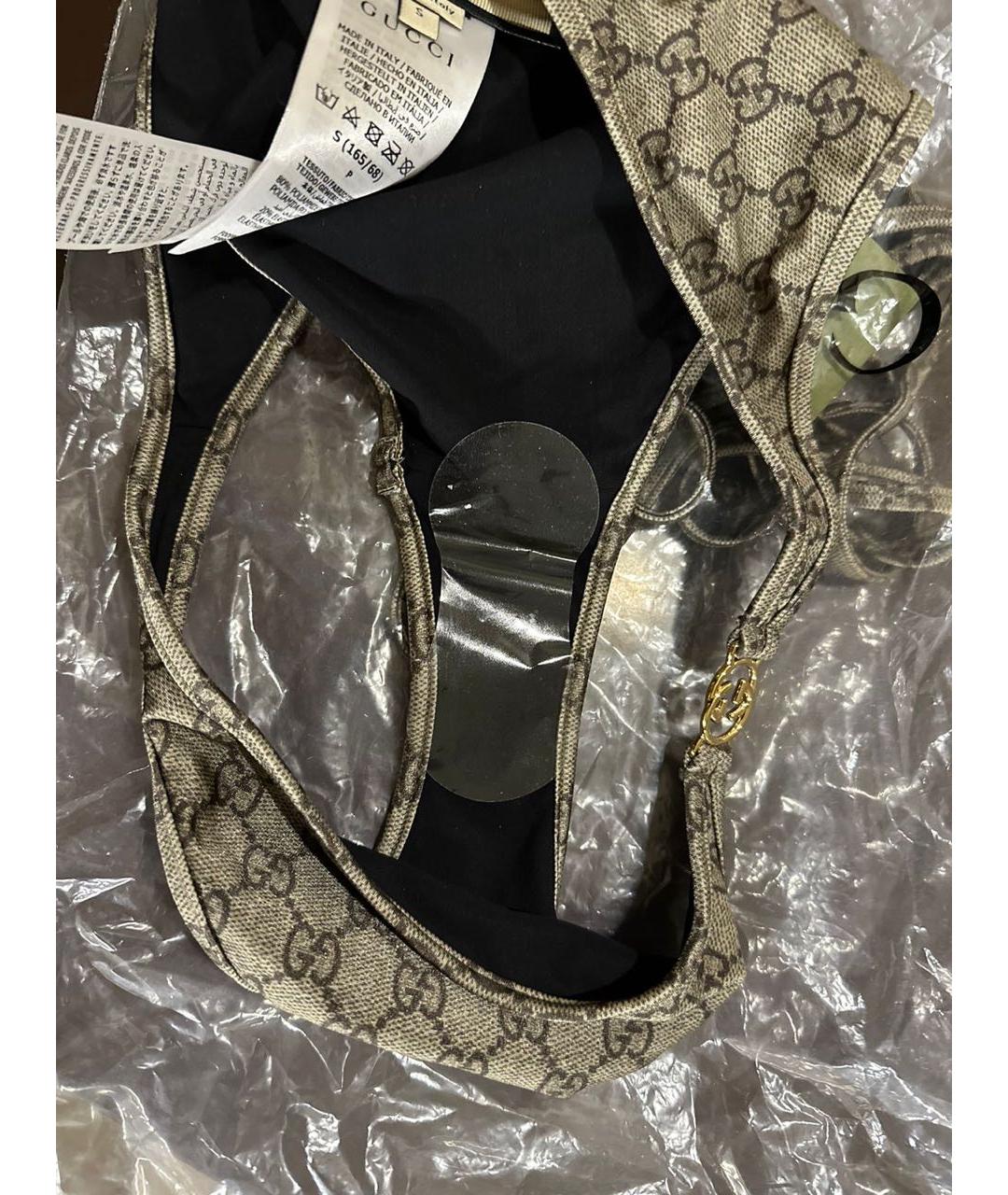 GUCCI Бежевый синтетический купальник, фото 6