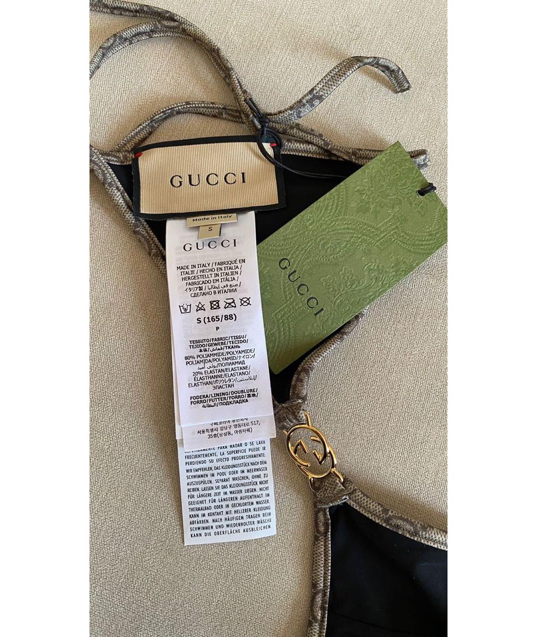 GUCCI Бежевый синтетический купальник, фото 2