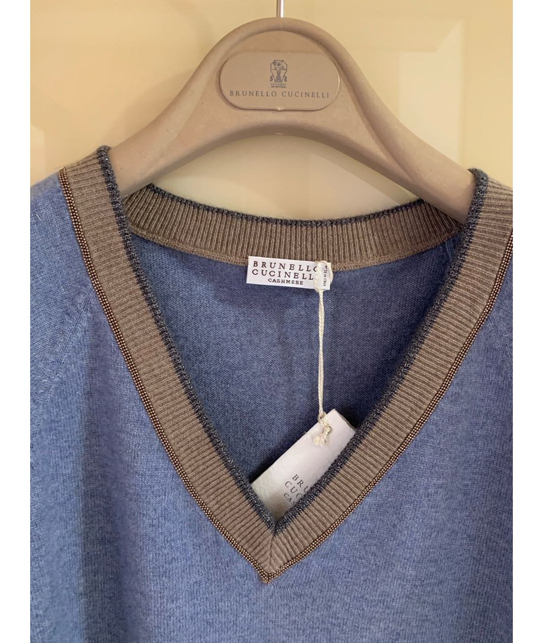 BRUNELLO CUCINELLI Голубой кашемировый джемпер / свитер, фото 2