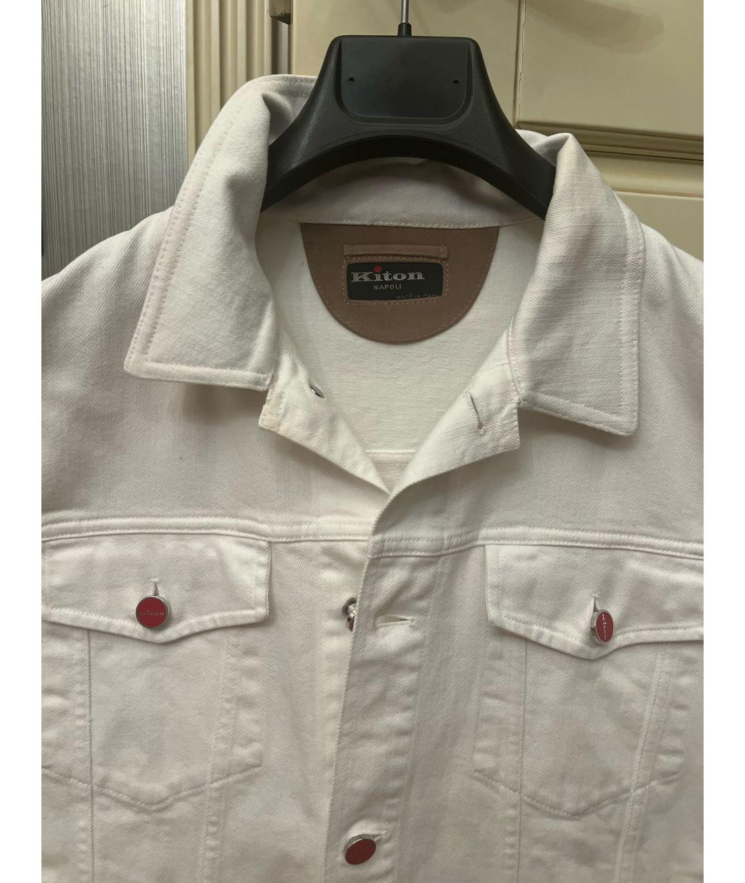 KITON Белая деним куртка, фото 3