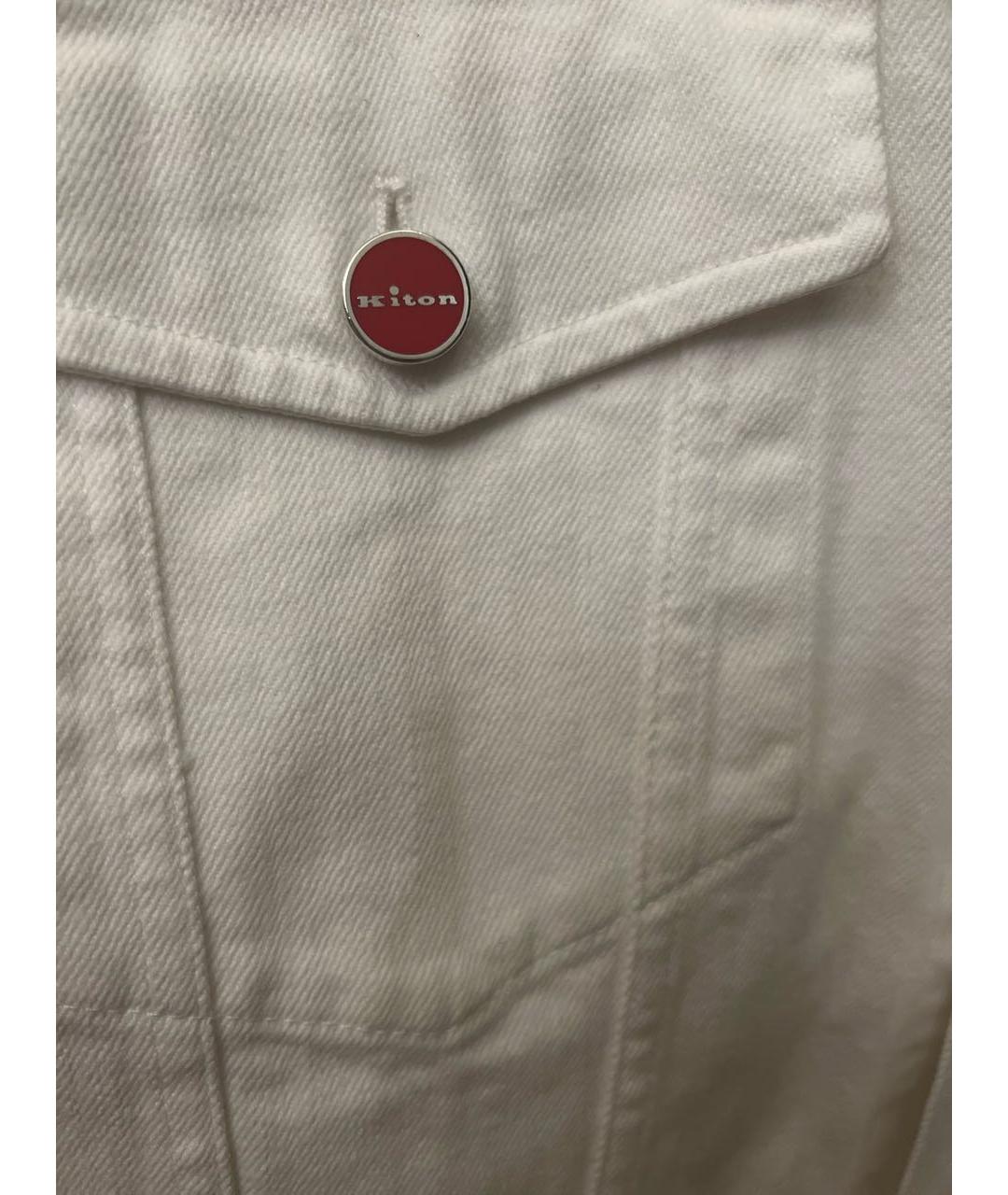 KITON Белая деним куртка, фото 5