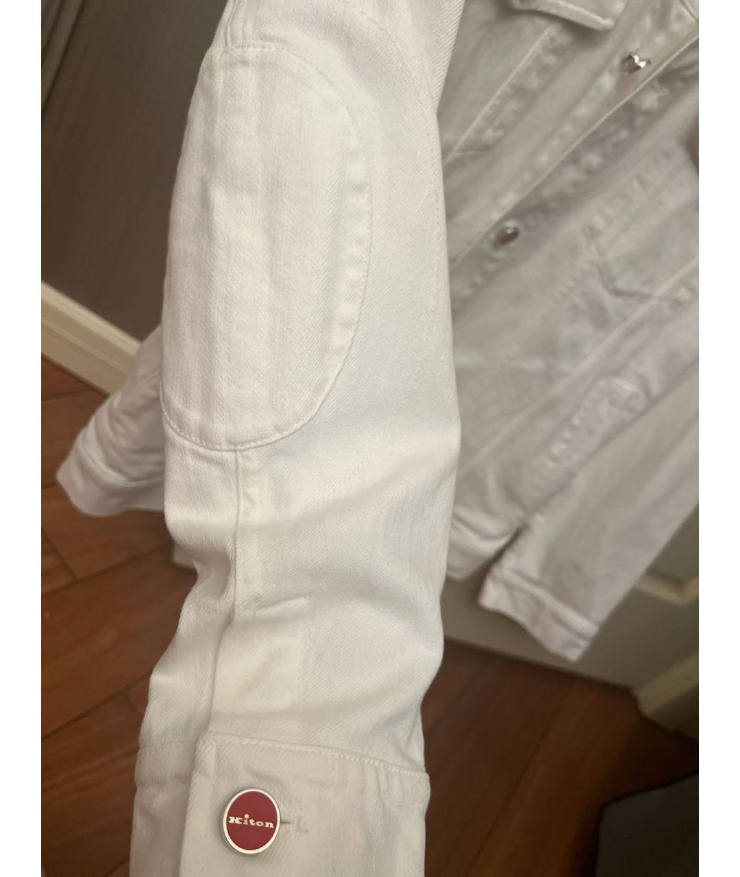 KITON Белая деним куртка, фото 6