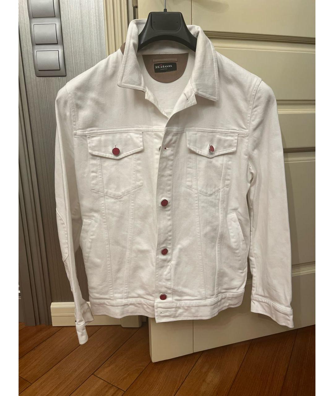 KITON Белая деним куртка, фото 9