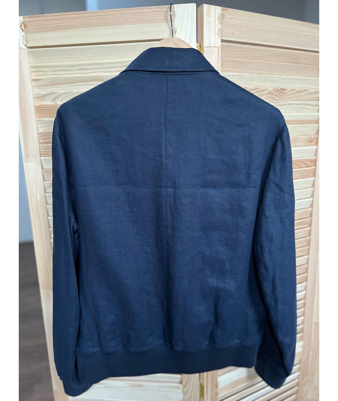 BRUNELLO CUCINELLI Темно-синяя льняная куртка, фото 3