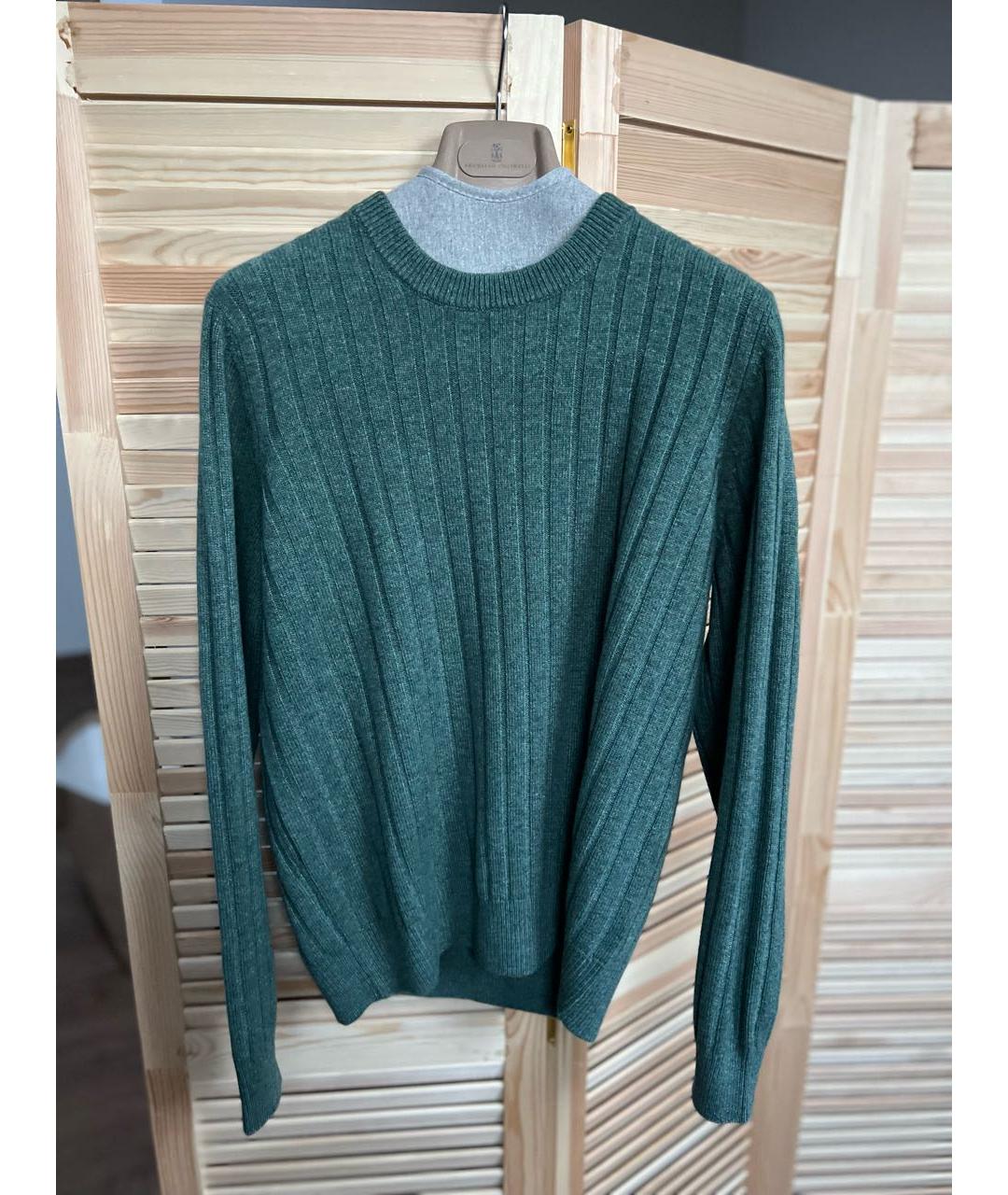 BRUNELLO CUCINELLI Зеленый кашемировый джемпер / свитер, фото 4