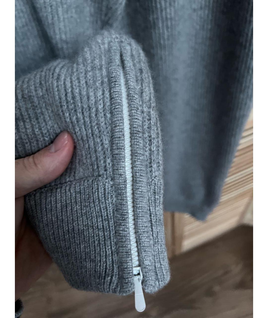 BRUNELLO CUCINELLI Серые кашемировые повседневные брюки, фото 5