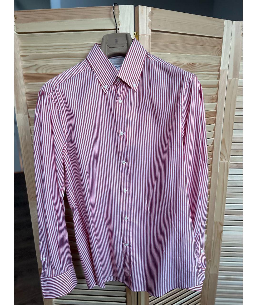 BRUNELLO CUCINELLI Розовая хлопковая кэжуал рубашка, фото 3
