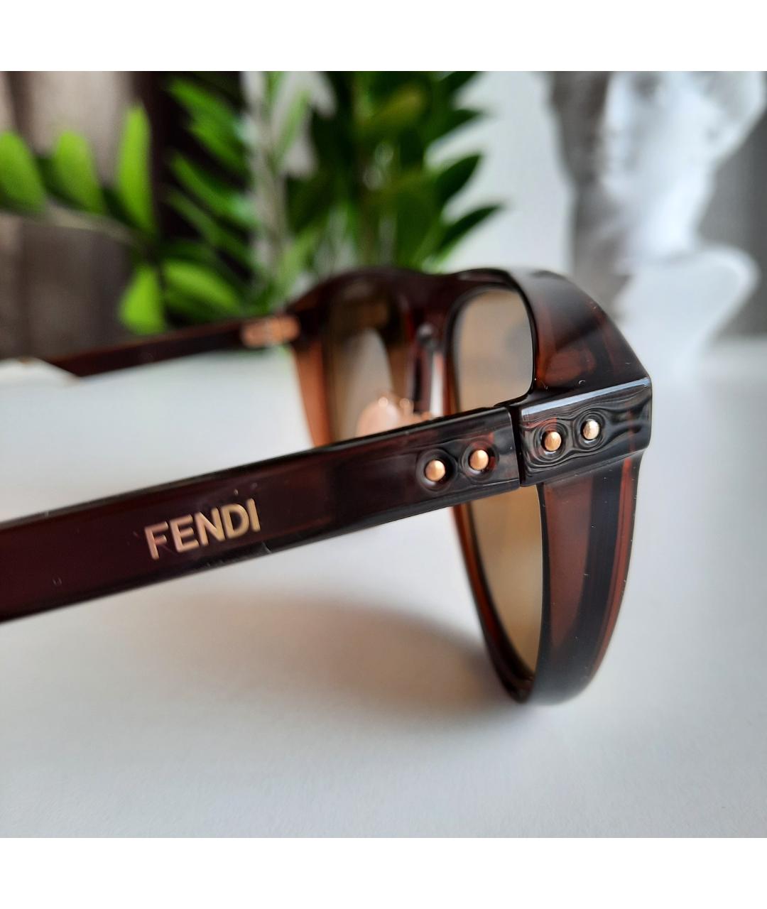 FENDI Коричневые солнцезащитные очки, фото 6