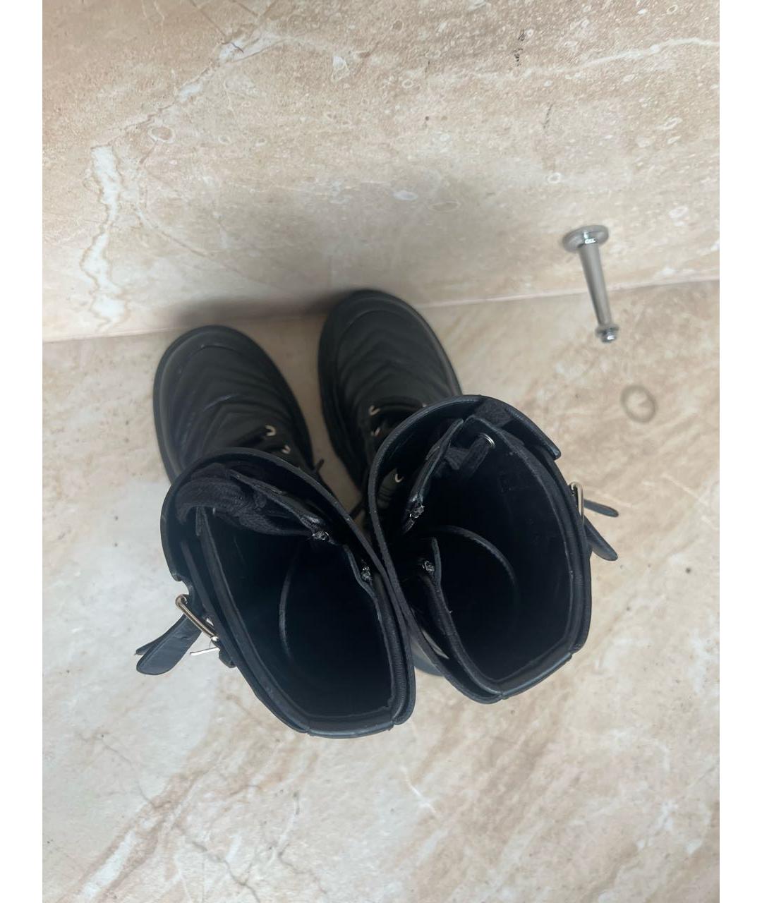GUCCI Черные кожаные ботинки, фото 3
