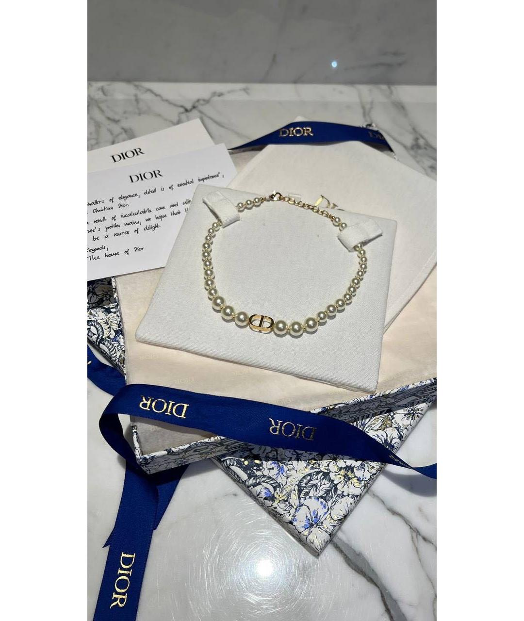 CHRISTIAN DIOR Белый чокер, фото 3