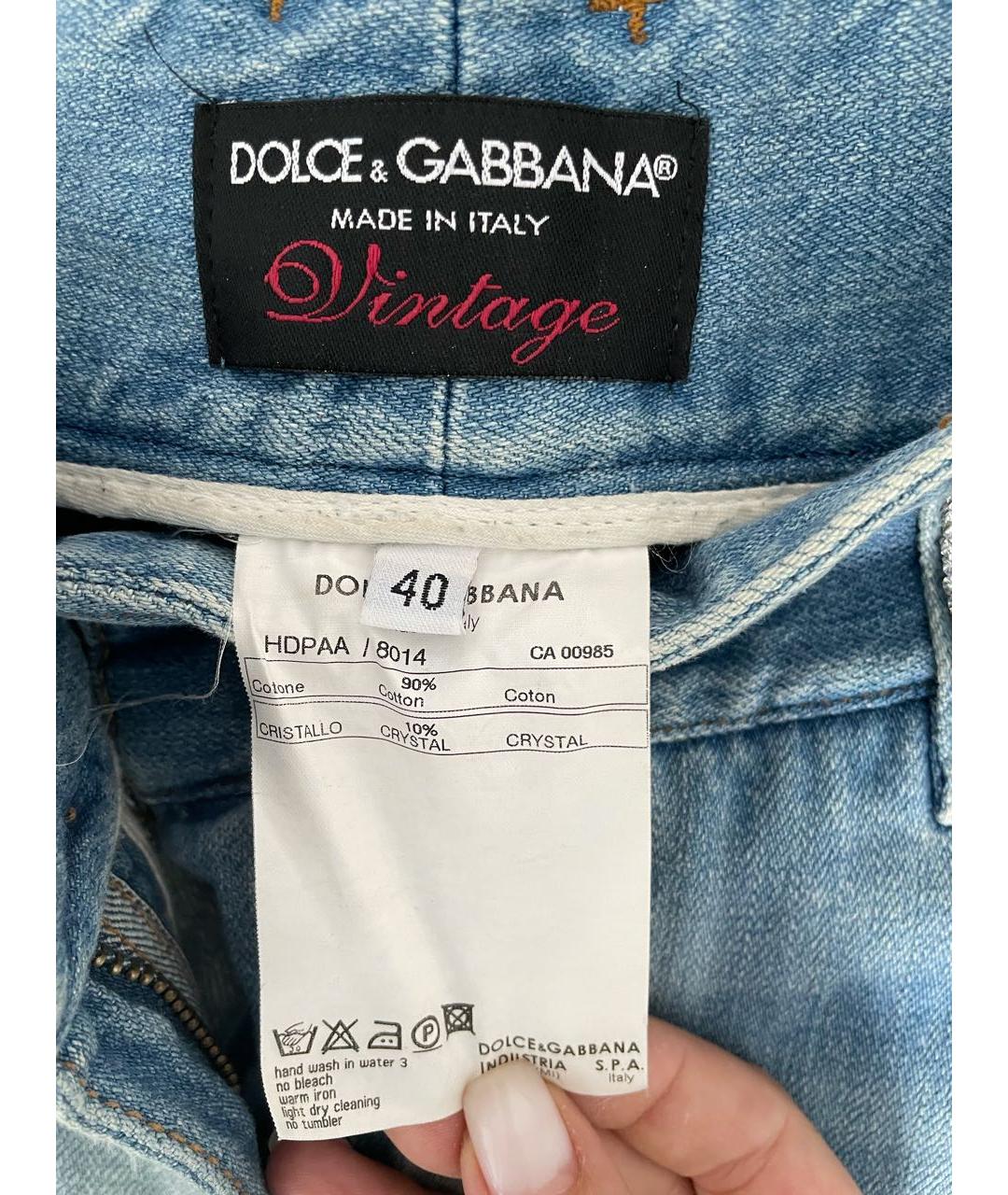DOLCE&GABBANA Мульти хлопковые прямые джинсы, фото 3