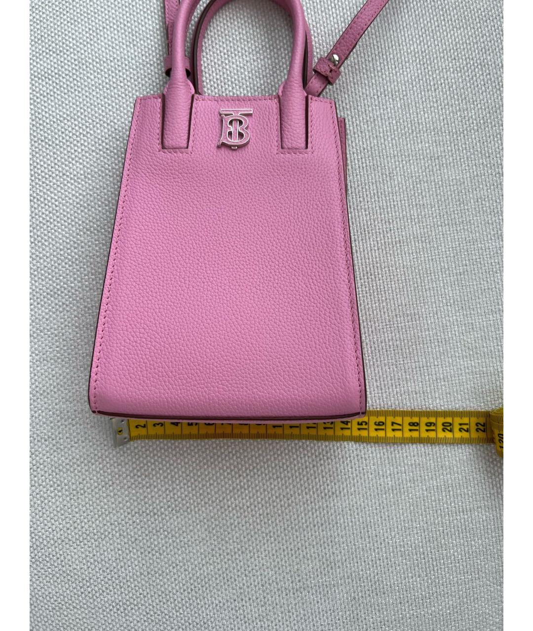 BURBERRY Розовая кожаная сумка через плечо, фото 7