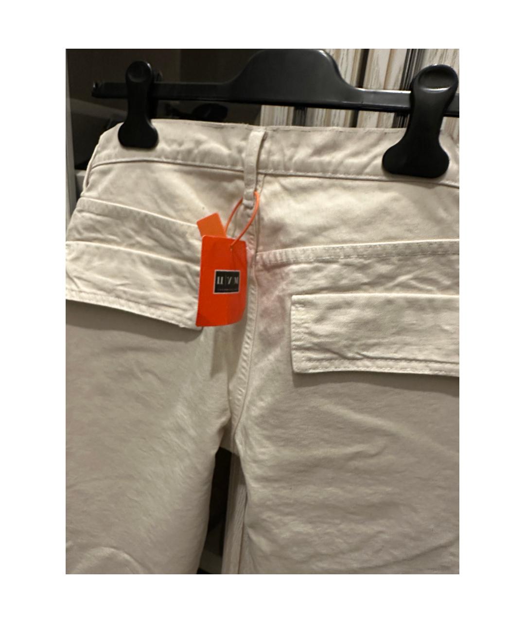 THE ATTICO Белые хлопковые брюки широкие, фото 4