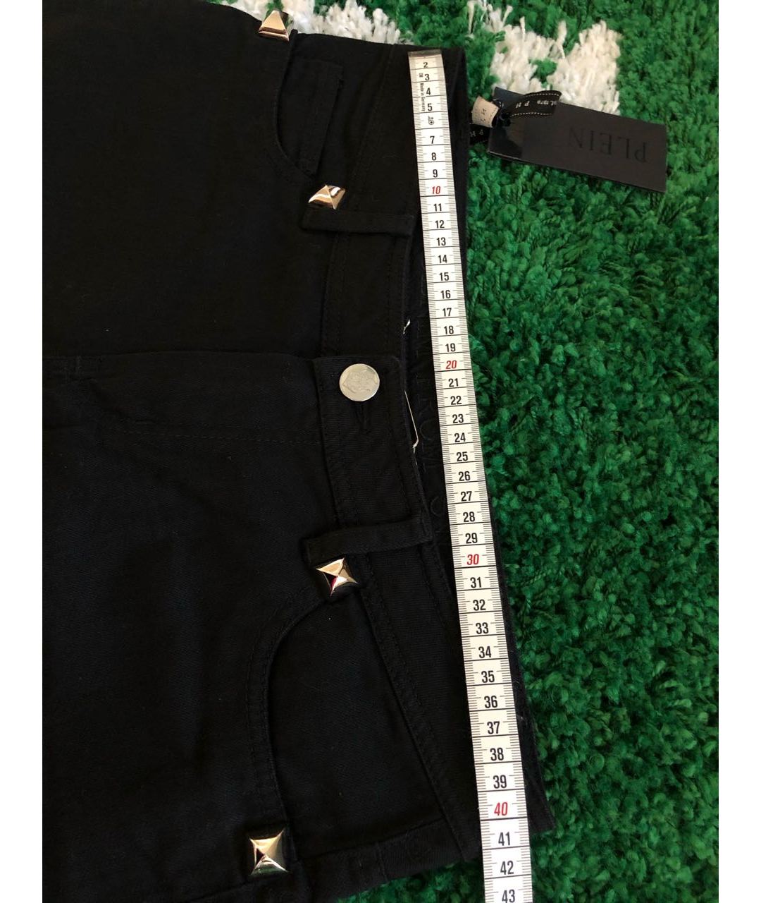 PHILIPP PLEIN Черные хлопко-эластановые прямые джинсы, фото 7