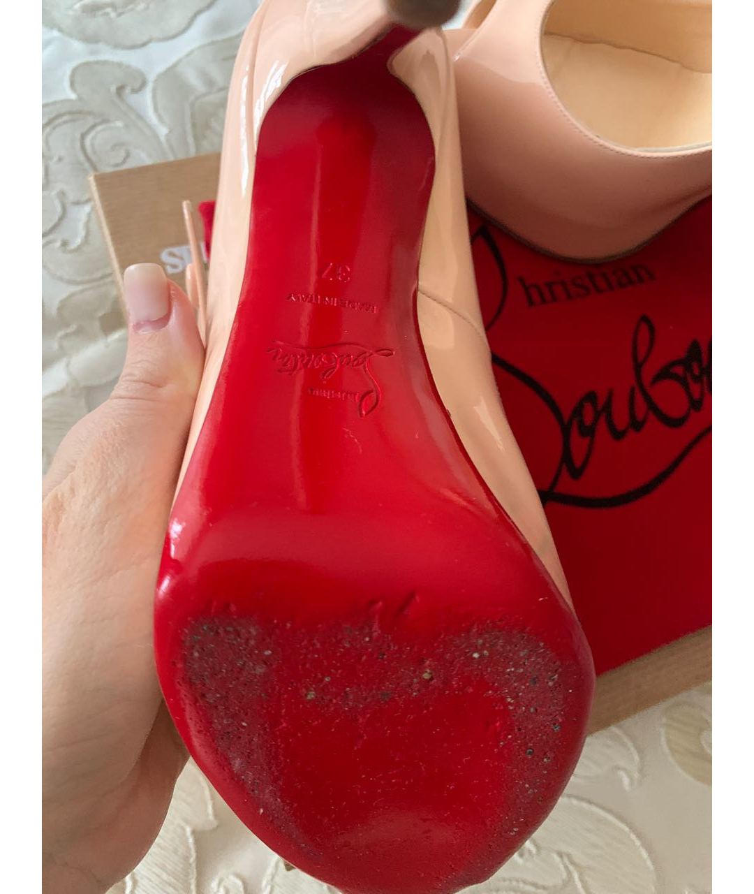 CHRISTIAN LOUBOUTIN Розовые туфли из лакированной кожи, фото 8