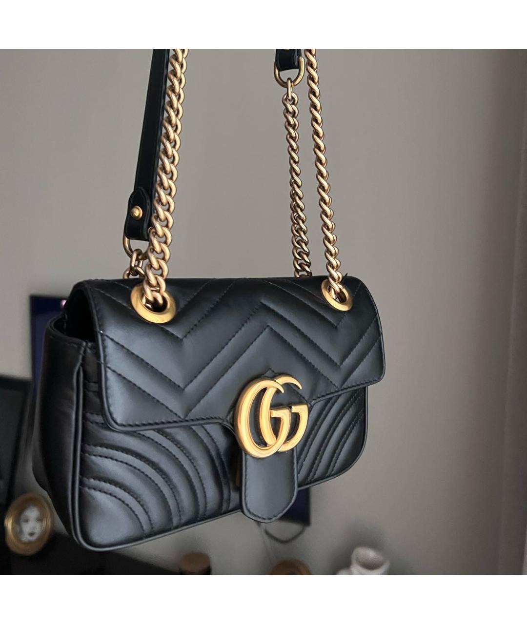 GUCCI Черная кожаная сумка через плечо, фото 2