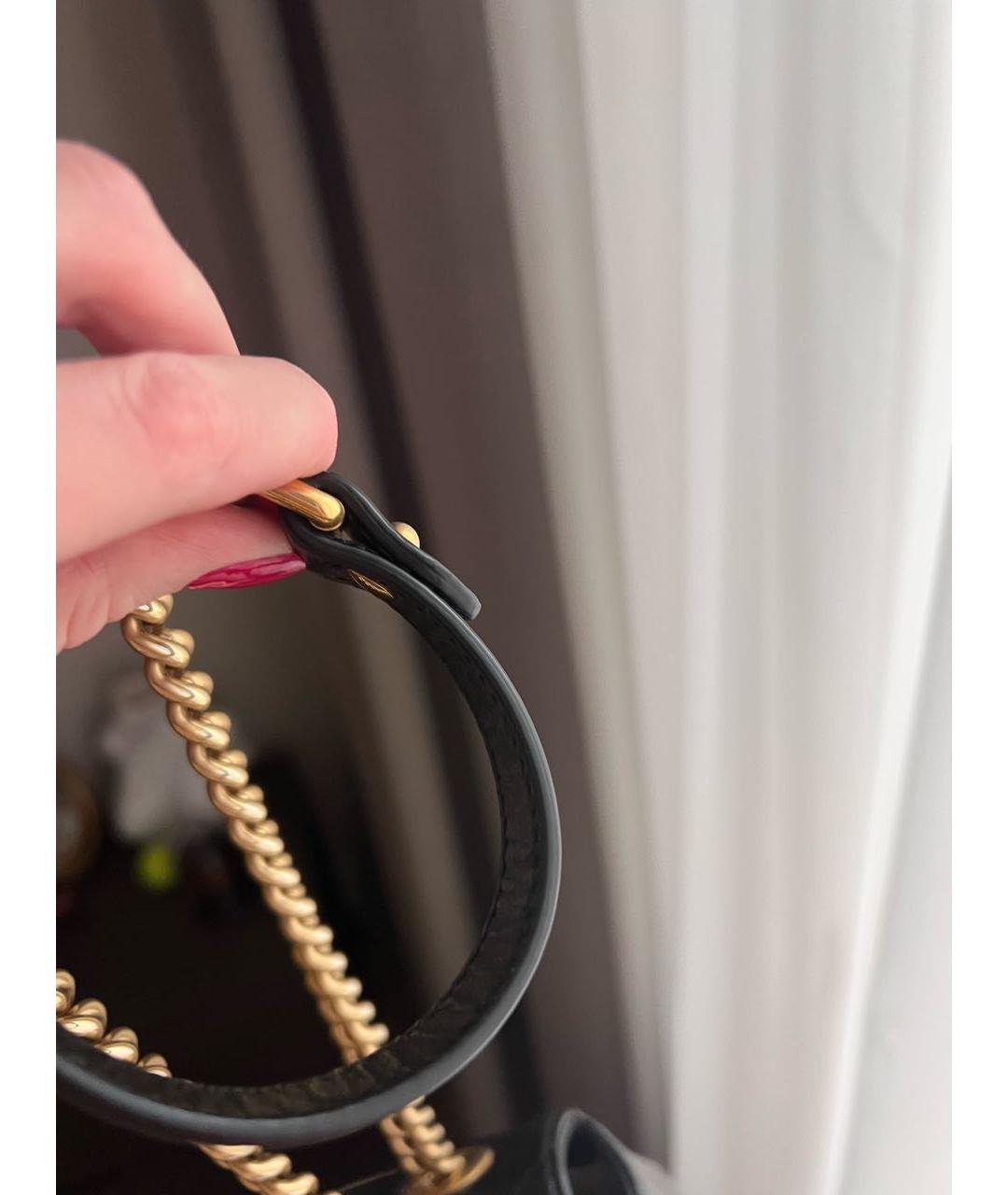 GUCCI Черная кожаная сумка через плечо, фото 6