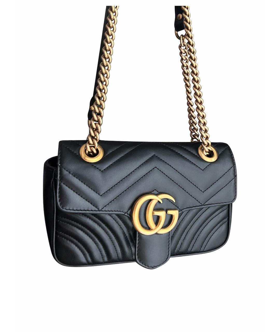 GUCCI Черная кожаная сумка через плечо, фото 1