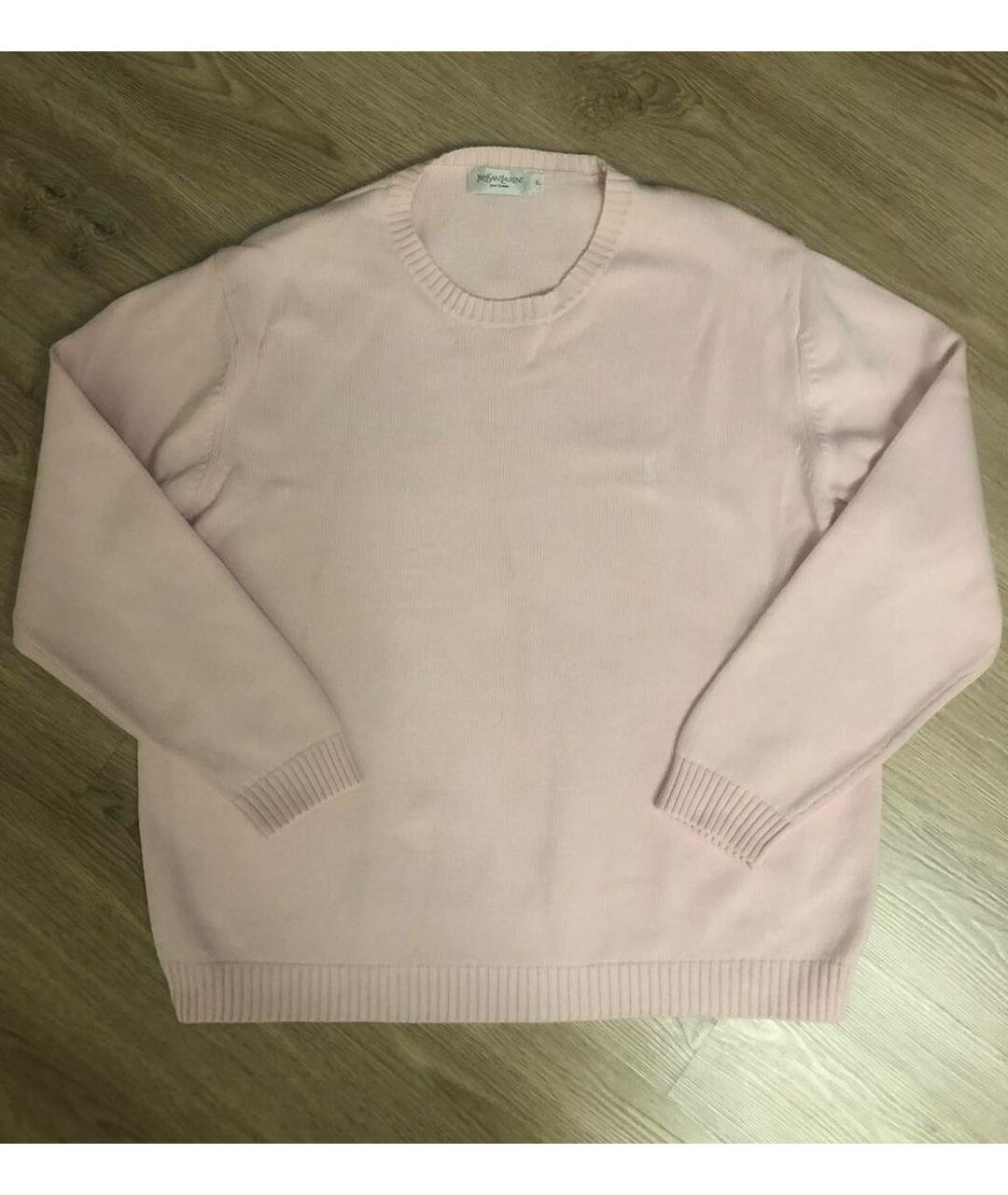 SAINT LAURENT Розовый хлопковый джемпер / свитер, фото 2