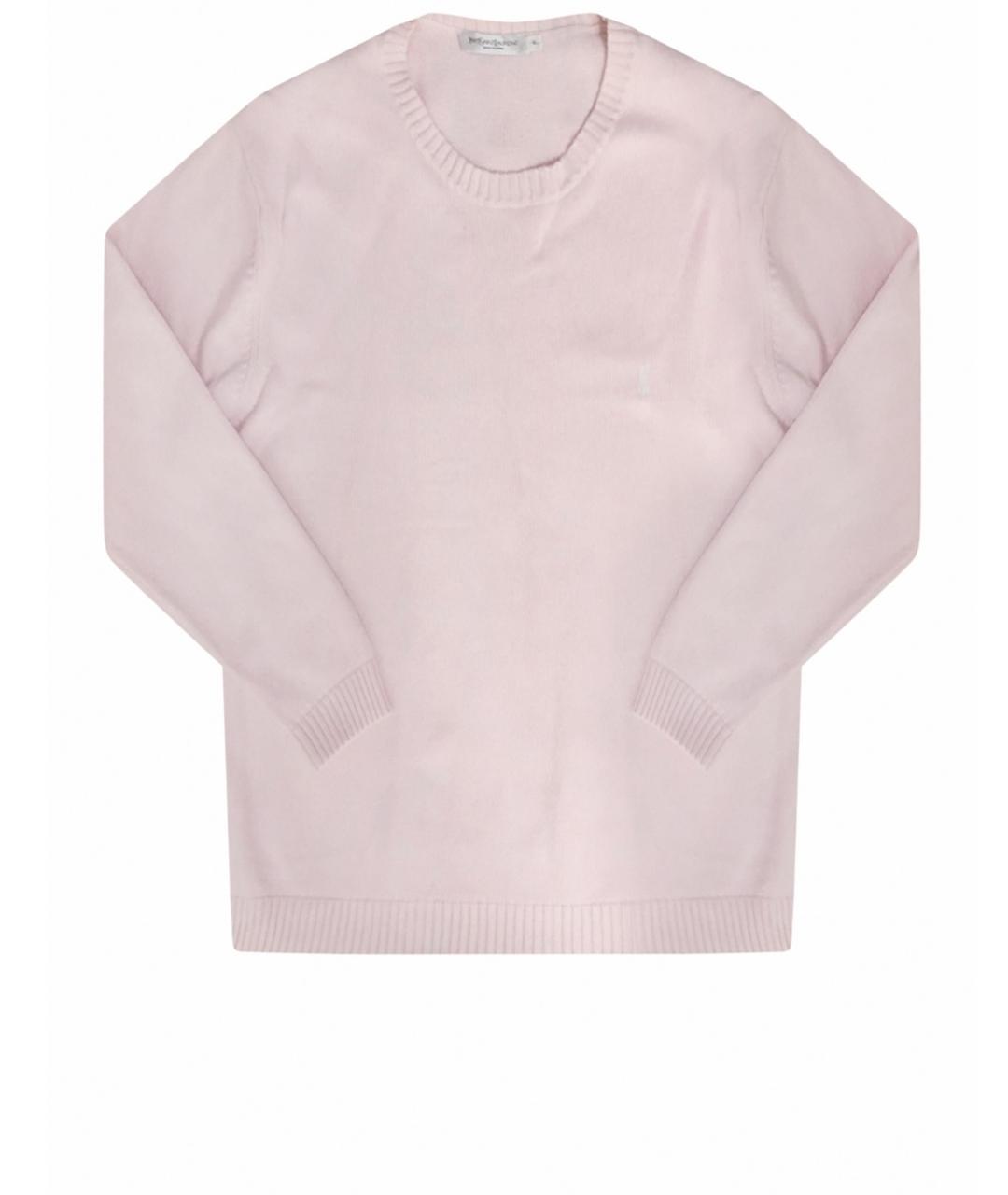 SAINT LAURENT Розовый хлопковый джемпер / свитер, фото 1