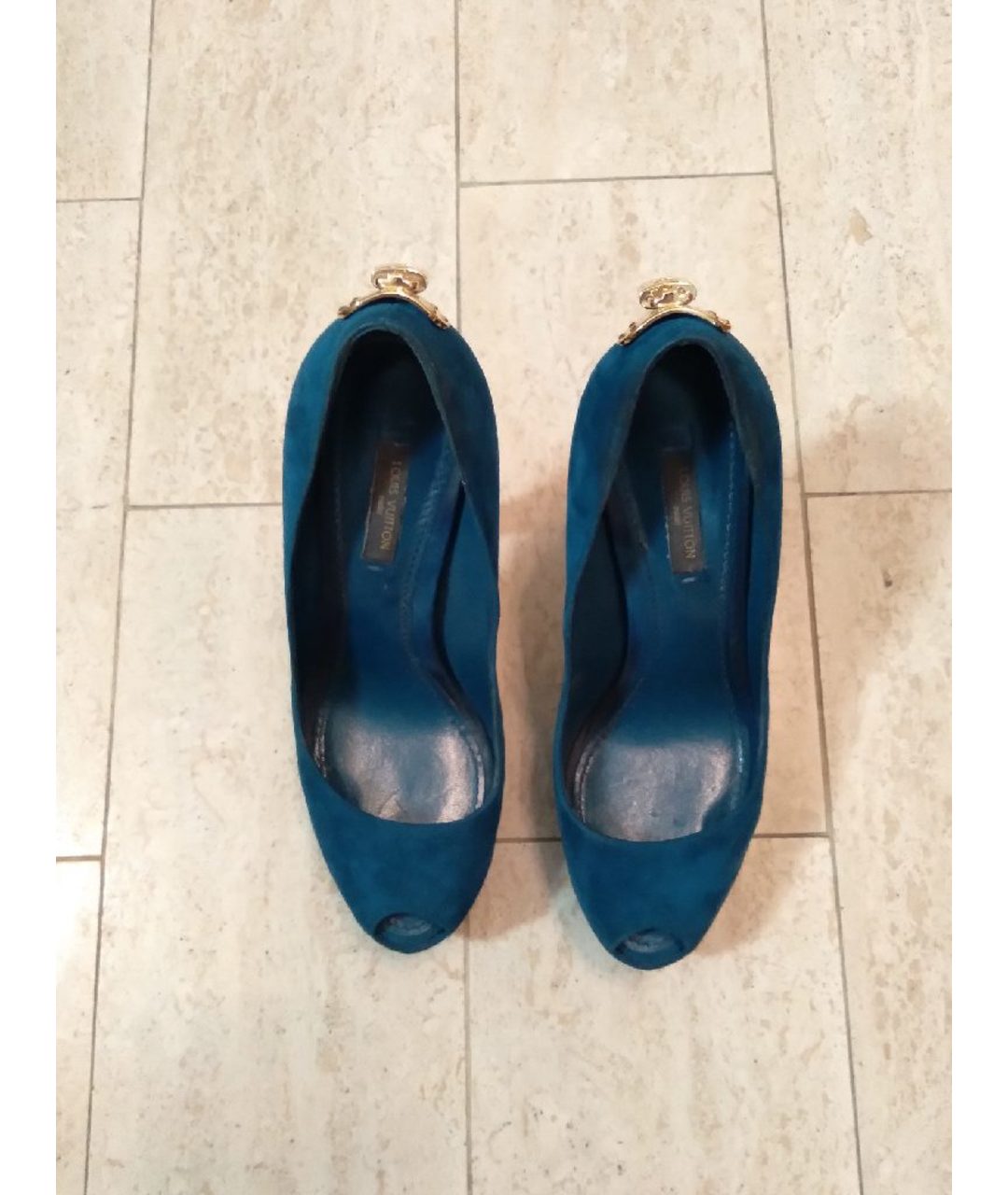 LOUIS VUITTON PRE-OWNED Синие замшевые туфли, фото 2
