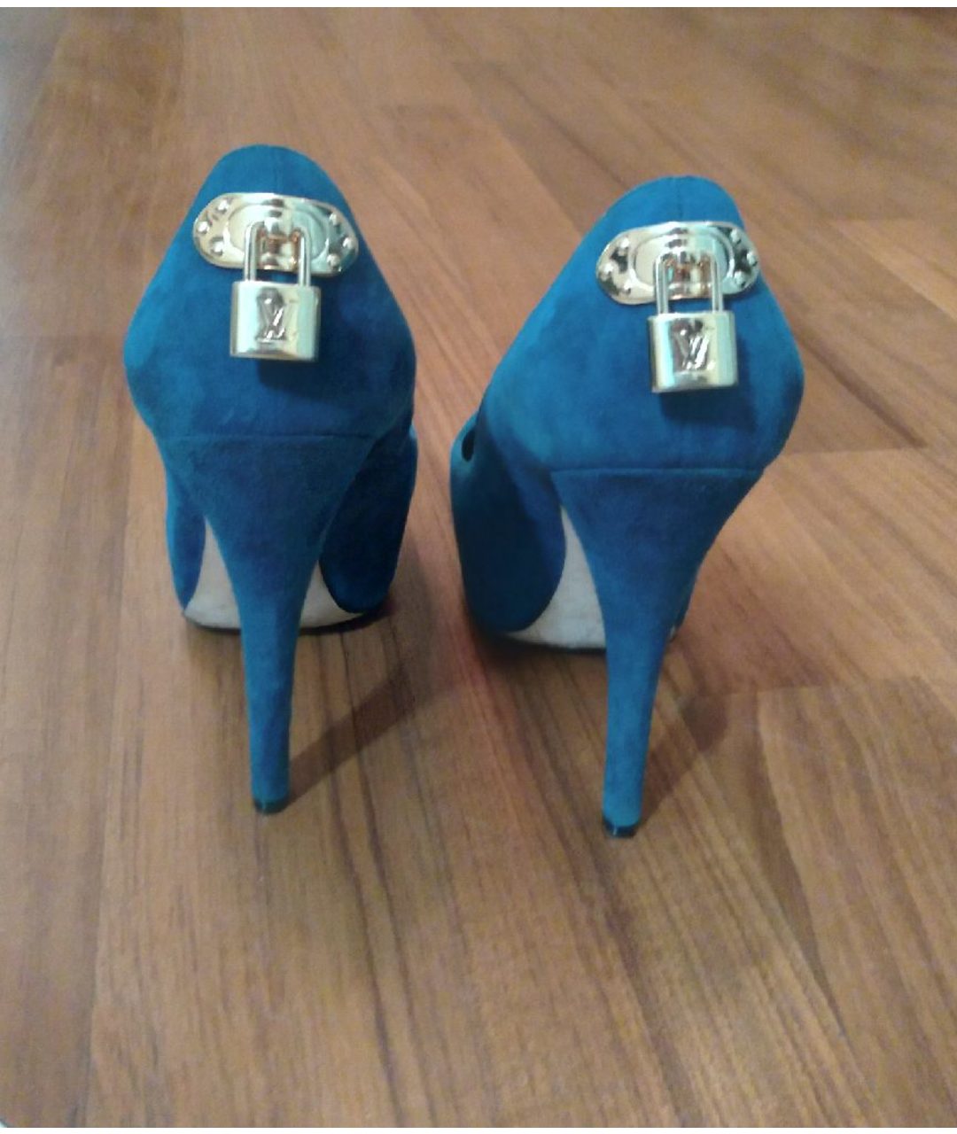 LOUIS VUITTON PRE-OWNED Синие замшевые туфли, фото 4