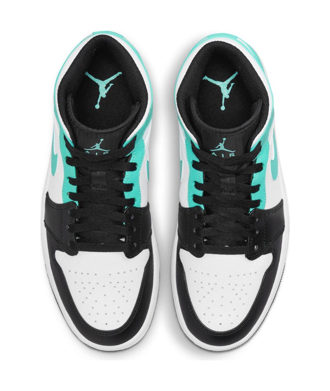 JORDAN Бирюзовые кожаные высокие кроссовки / кеды, фото 3