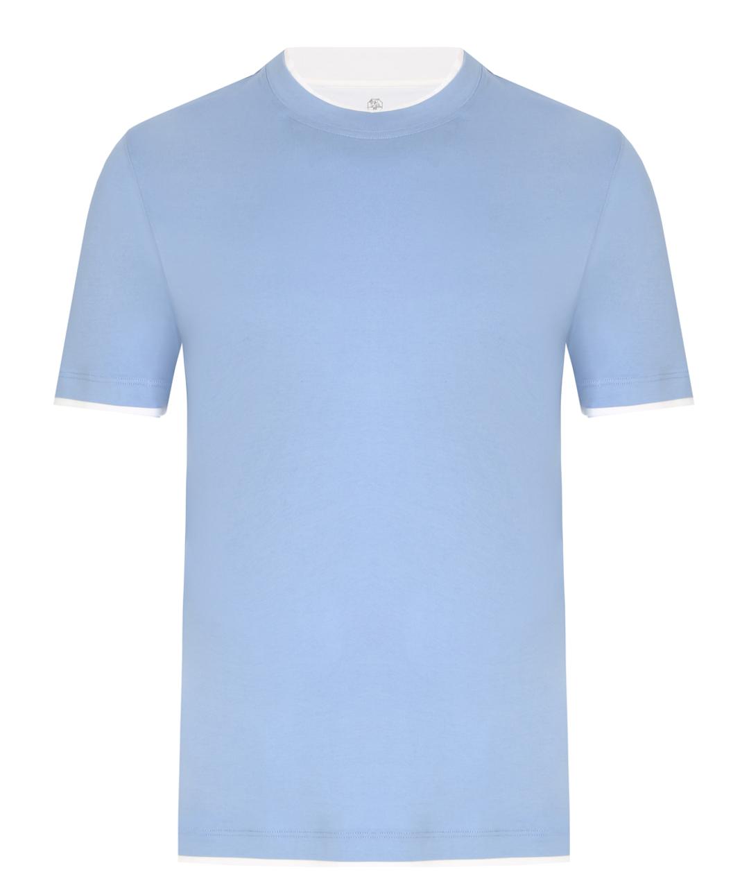 BRUNELLO CUCINELLI Голубая футболка, фото 1