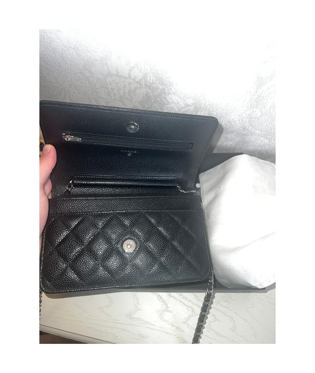 CHANEL Черная кожаная сумка через плечо, фото 4