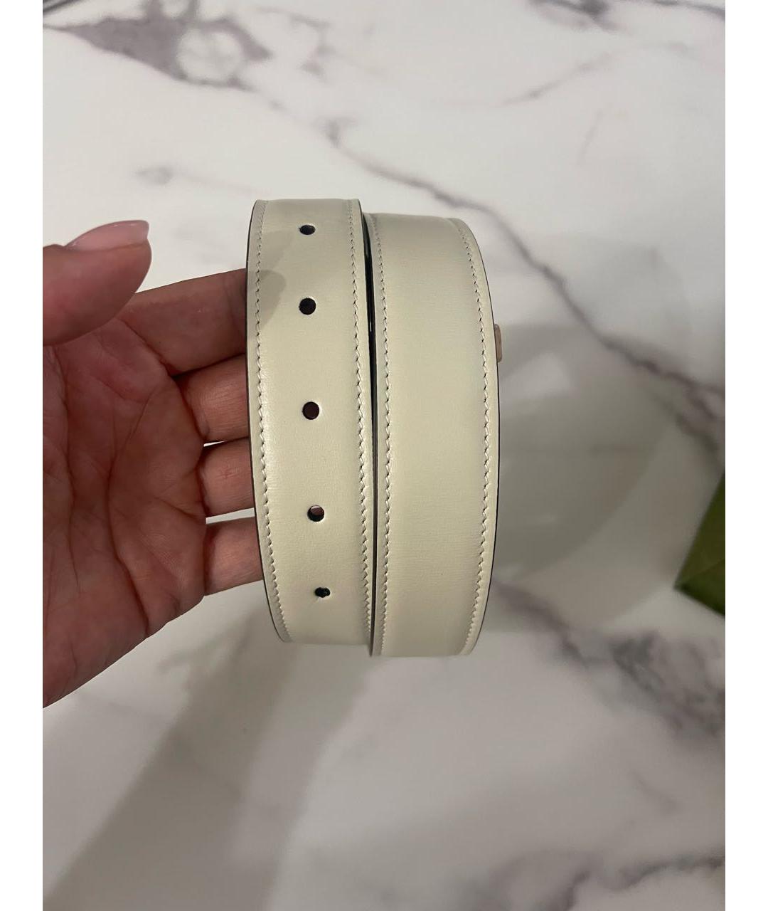 GUCCI Белый кожаный ремень, фото 4
