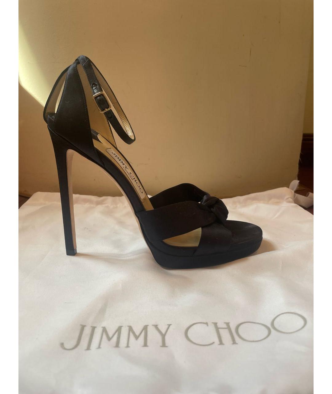 JIMMY CHOO Черные текстильные босоножки, фото 8