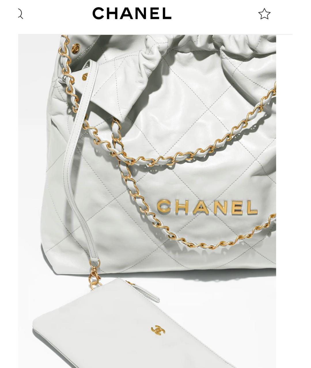 CHANEL Белая кожаная сумка тоут, фото 4