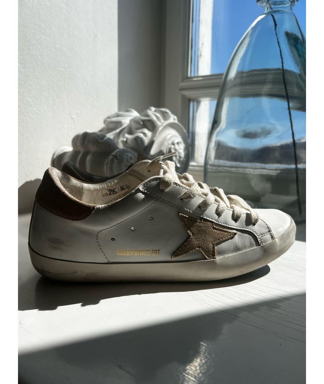 GOLDEN GOOSE DELUXE BRAND Белые кожаные кроссовки, фото 7